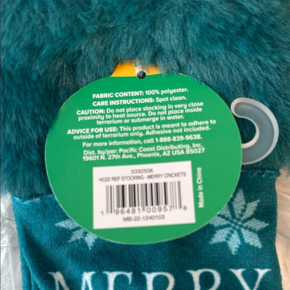Teal Pet Christmas Stocking with Snowflakes